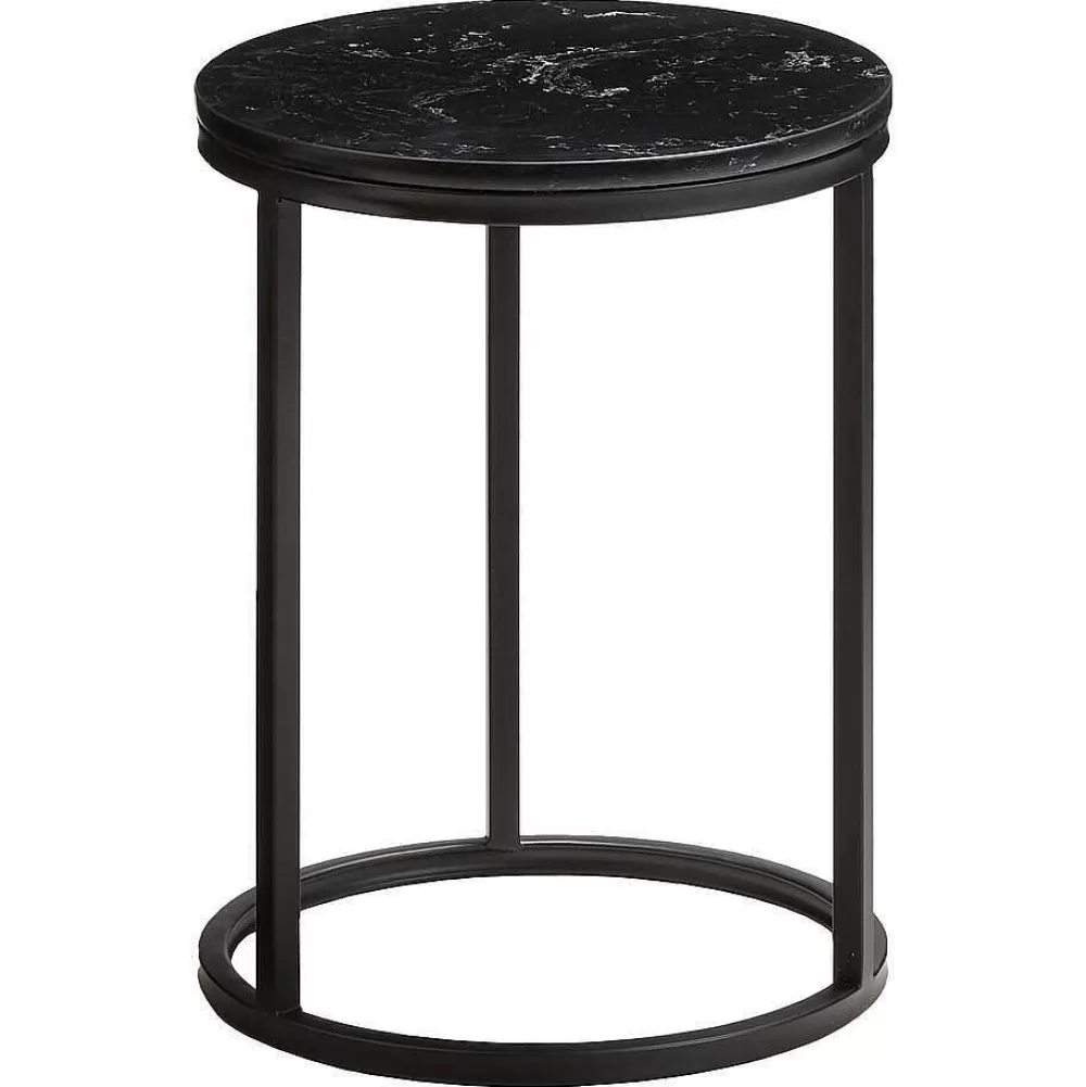 Flash Sale Bijzettafel Marzio Zwart - O 34 Cm Bijzettafels