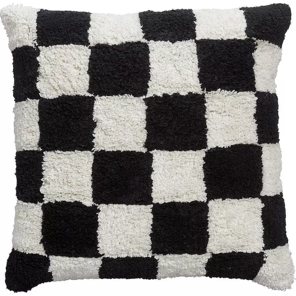 Best Kussen Check Zwart 45X45 Cm Sierkussens