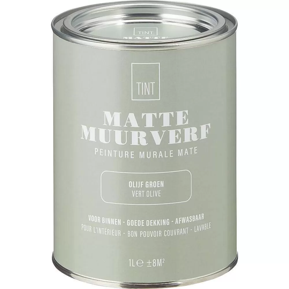 Cheap Muurverf Mat Olijf Groen - 1 L Muurverf