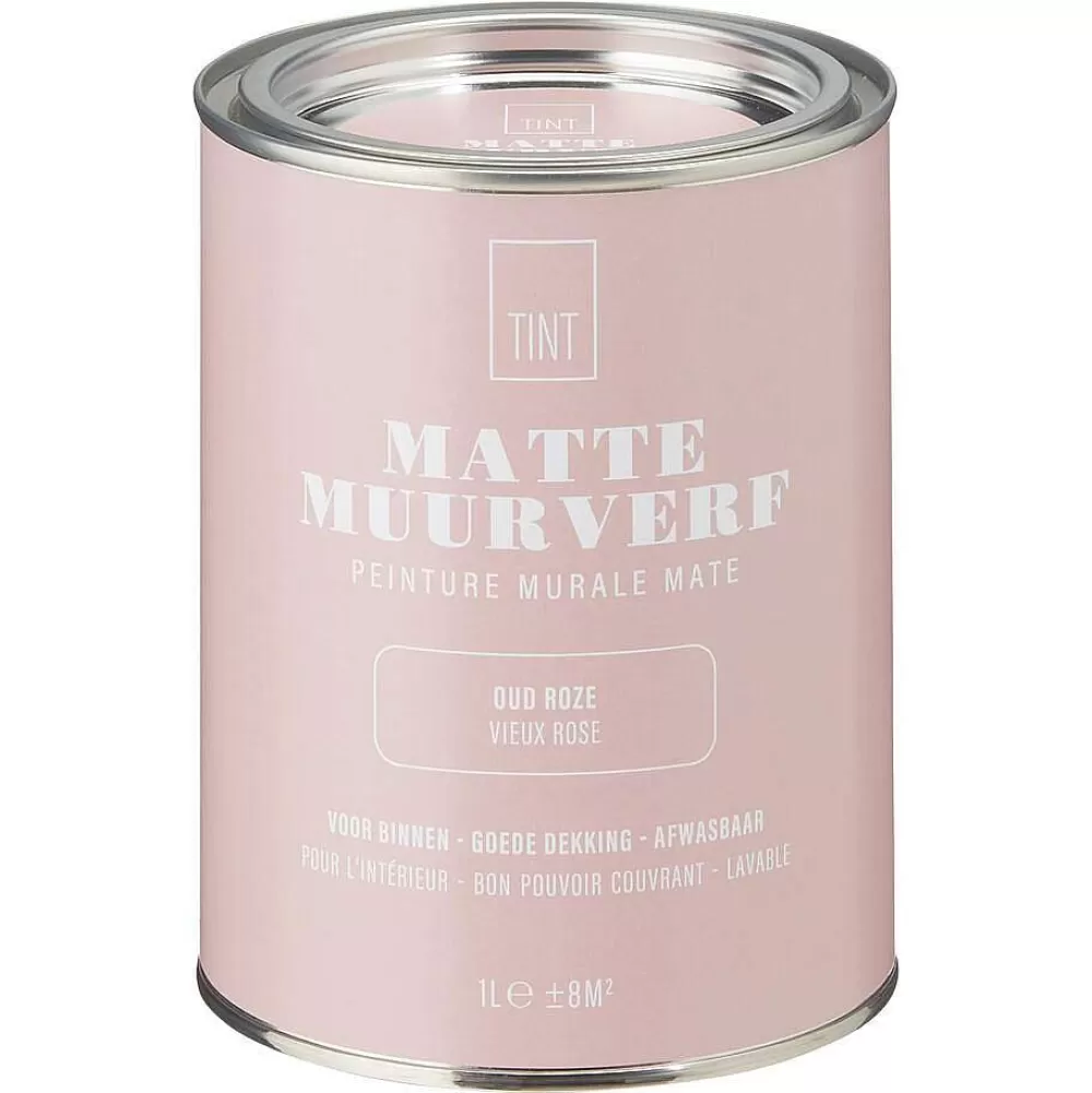 Outlet Muurverf Mat Oud Roze - 1 L Muurverf