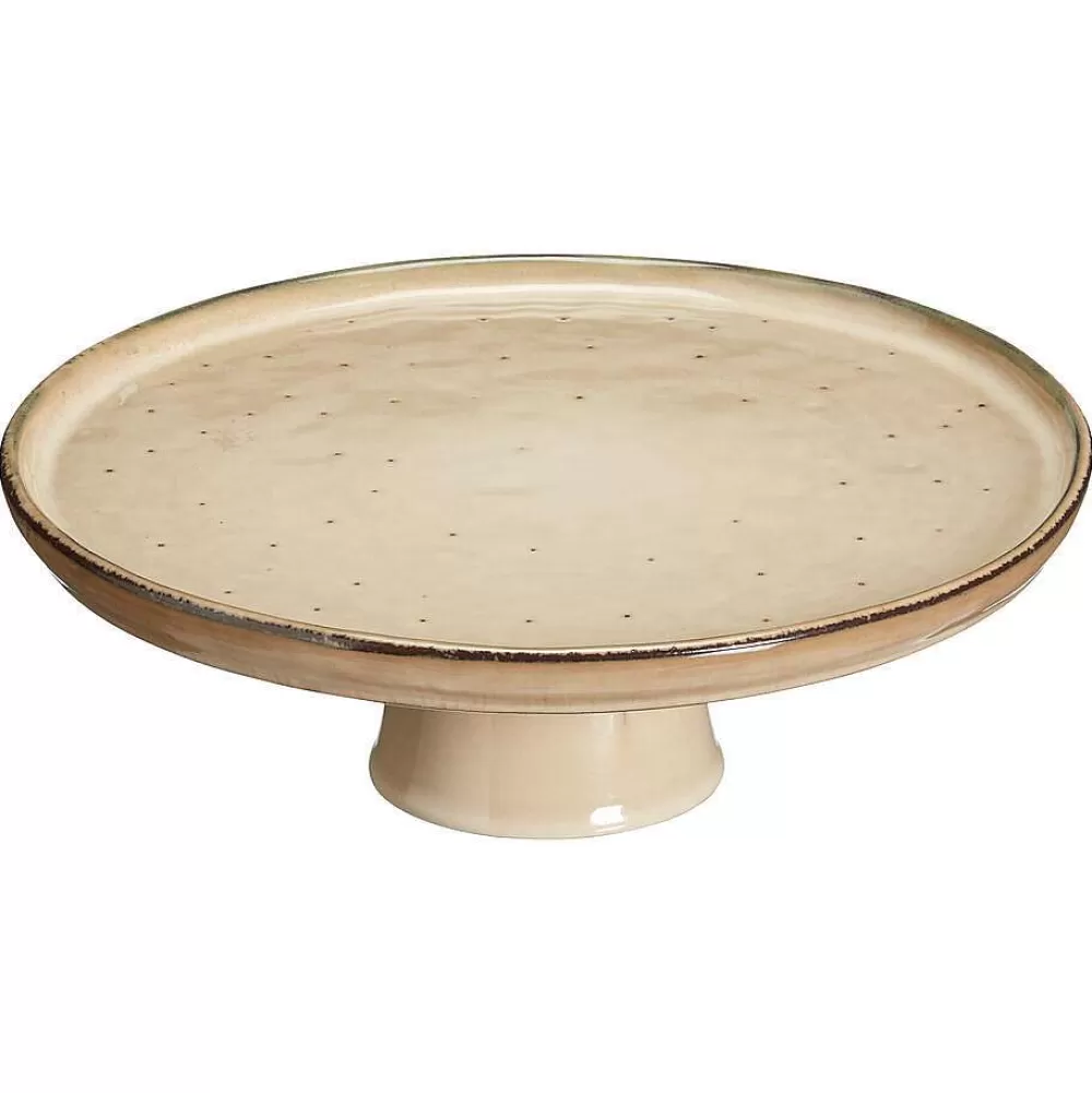 Online Plateau Op Voet Glaze Beige Keukenaccessoires