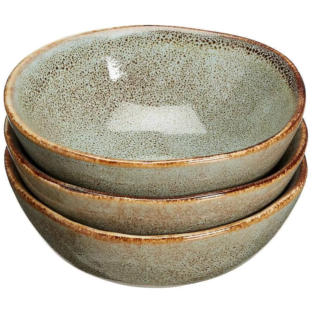 Best Sale Schaal Glaze Groen - D9 Cm S/3 Schalen & Kommen