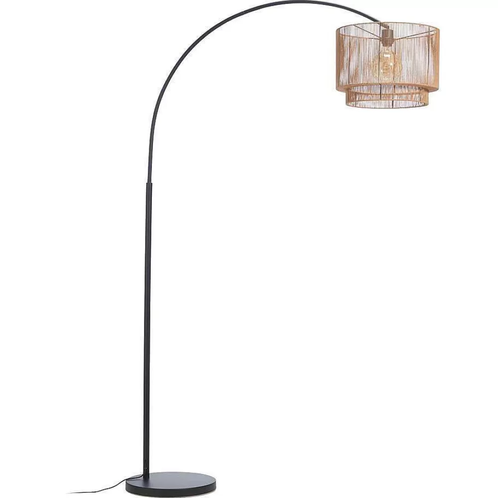 Discount Vloerlamp Cilen Zwart Bruin Vloerlampen